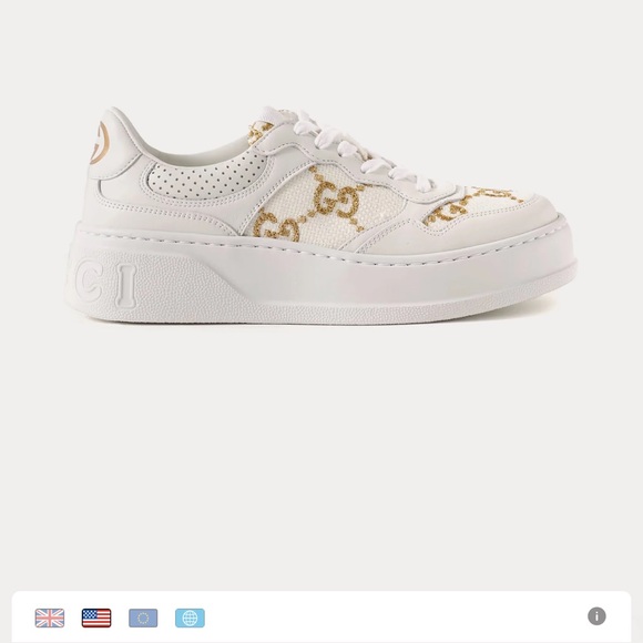 Gucci Women's Sneakers in White and Gold - Picture 3 of 8